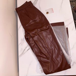 Brown leather pants